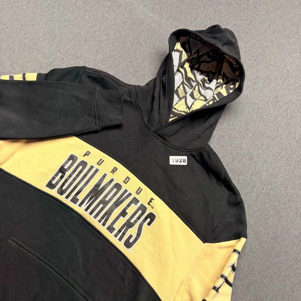 Purdue Boilermakers Gen2 Youth XL 18/20 Hoodie Black Gold Colorblock Sweatshirt